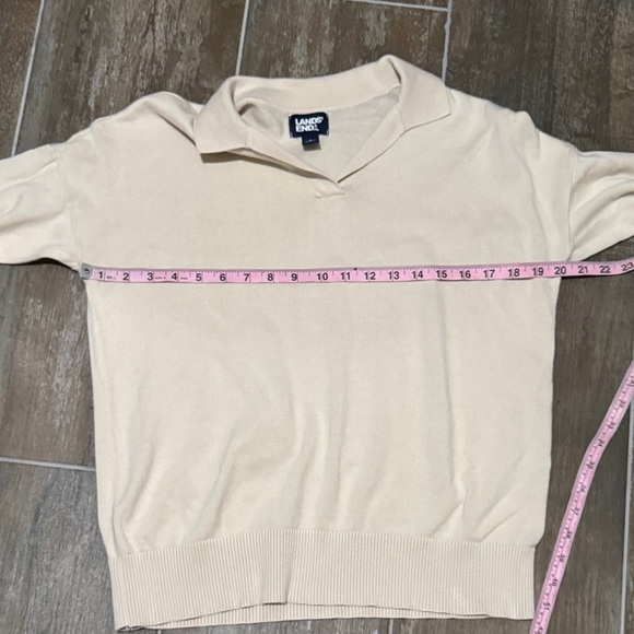 Lands' End Women's V-Neck Sweater - Cream - Picture 7 of 8
